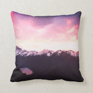 *~* Mountains Sky Purples Pinks & Lavender Photo Throw Pillow