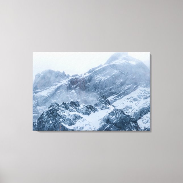 Mountains snow and fog canvas print (Front)