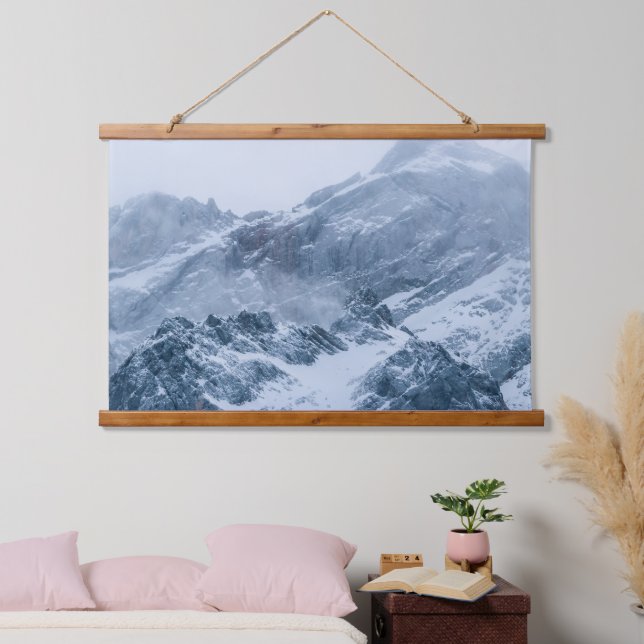 Mountains snow and fog hanging tapestry (Bedroom)