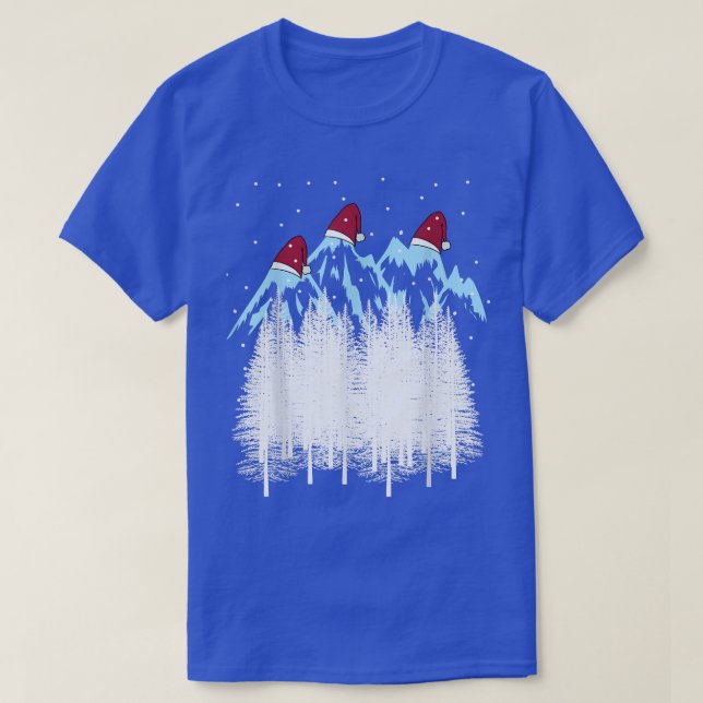 Mountains Snow Mountains Forest Christmas  T-Shirt (Design Front)