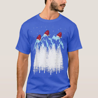 Mountains Snow Mountains Forest Christmas  T-Shirt