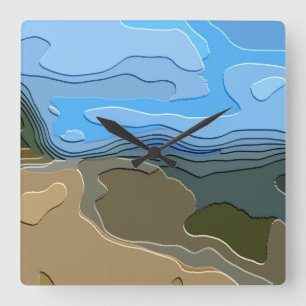 MOUNTAINS SQUARE WALL CLOCK