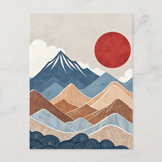 Mountains Sunset Beauty Postcard (Front)
