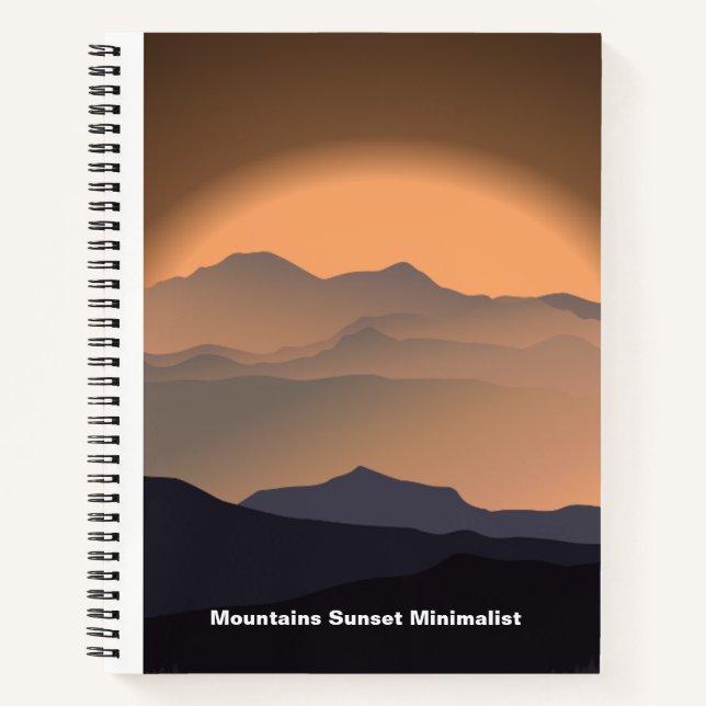 Mountains Sunset Minimalist Notebook (Front)