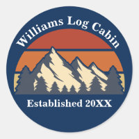 Mountains Sunset Woods Custom Blue Company Name