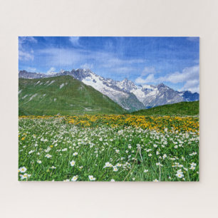 Mountains Swiss Alps Valley Spring Jigsaw Puzzle