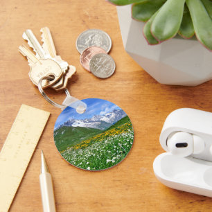 Mountains   Swiss Alps Valley Spring Keychain