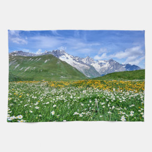 Mountains Swiss Alps Valley Spring Kitchen Towel