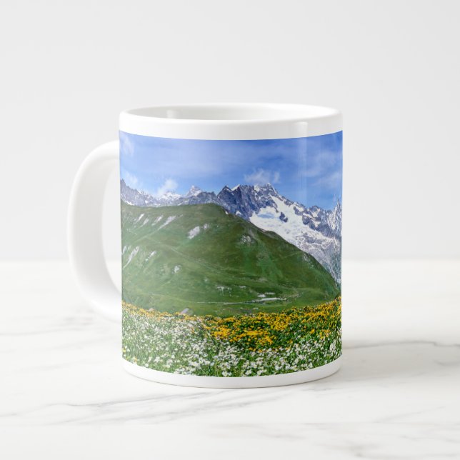 Mountains | Swiss Alps Valley Spring Large Coffee Mug (Front Left)