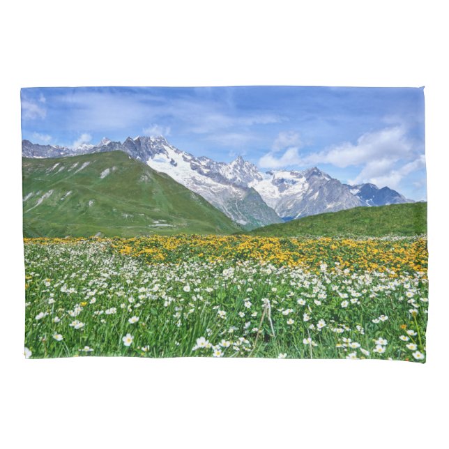 Mountains | Swiss Alps Valley Spring Pillowcase (Front)