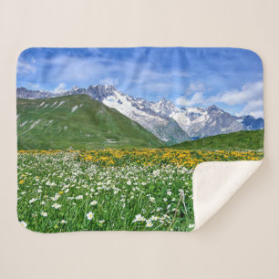 Mountains Swiss Alps Valley Spring Sherpa Blanket