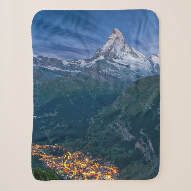 Mountains | The Matterhorn, Zermatt, Swiss Alps Sherpa Blanket (Front)