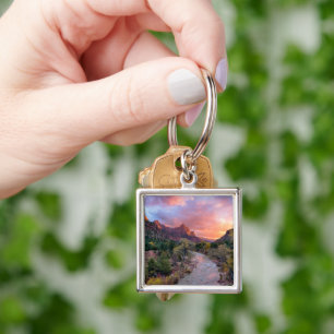 Mountains The Watchman Zion Nathional Park Utah Keychain