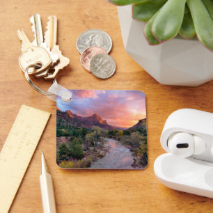 Mountains The Watchman Zion Nathional Park Utah Keychain