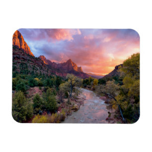 Mountains The Watchman Zion Nathional Park Utah Magnet