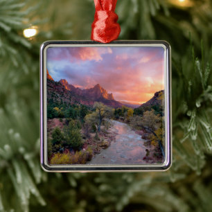 Mountains   The Watchman Zion Nathional Park Utah Metal Ornament