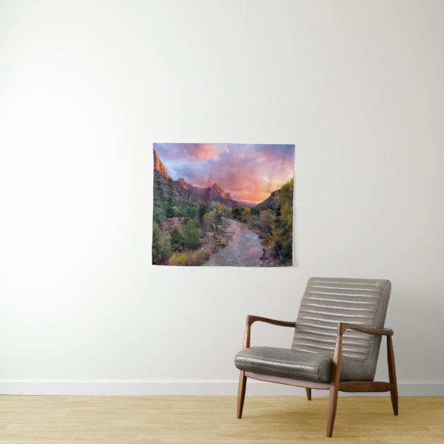 Mountains | The Watchman Zion Nathional Park Utah Tapestry (In Situ (Horizontal))
