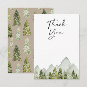 Mountains & Trees Baby Shower Thank You Card