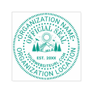 Mountains Trees Official Seal Name Loc URL Est Dt Self-inking Stamp