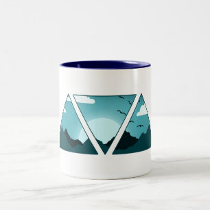 Mountains Triangle Two-Tone Coffee Mug