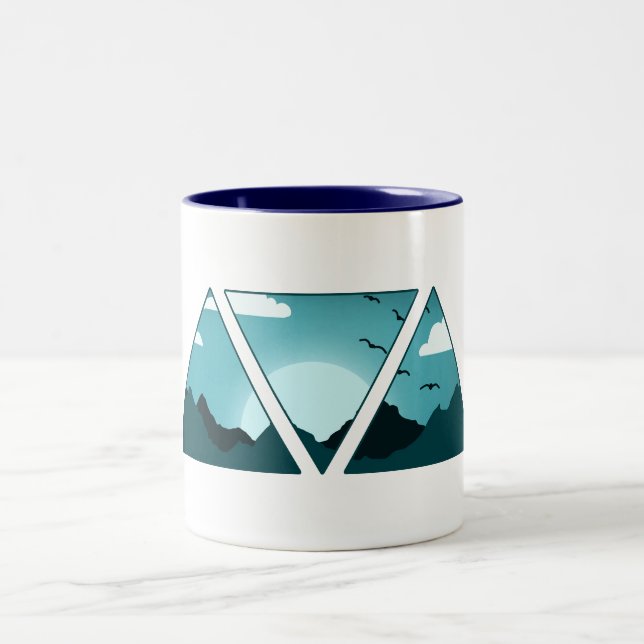 Mountains Triangle Two-Tone Coffee Mug (Center)