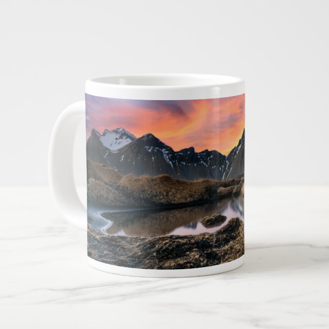 Mountains | Vesturhorn Mountain Iceland Large Coffee Mug (Front Left)