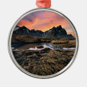 Mountains   Vesturhorn Mountain Iceland Metal Ornament