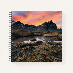 Mountains   Vesturhorn Mountain Iceland Notebook