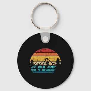 Mountains Vintage Camping  Keychain