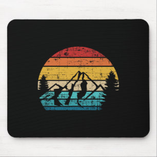 Mountains Vintage Camping Mouse Pad