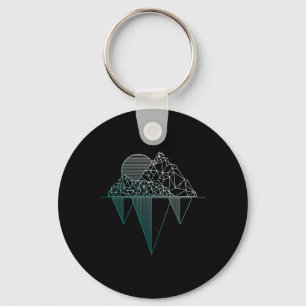 Mountains Vintage Hiking Camping Trekking Climbing Keychain