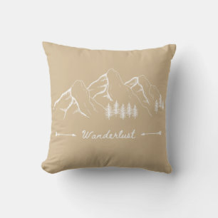 Mountains Wanderlust Illustration Throw Pillow