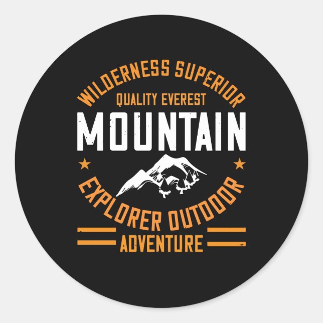 Mountains - Wilderness Explorer Outdoor Adventure Classic Round Sticker (Front)