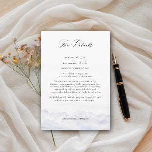 Mountains Wildflower Meadow Floral Wedding Details Enclosure Card