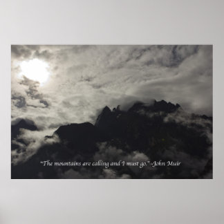 Mountains with Quote - Large Poster