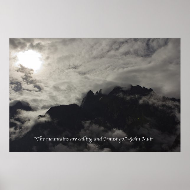 Mountains with Quote - Large Poster (Front)