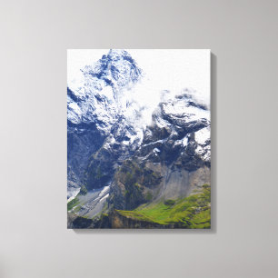 Mountainside in the Swiss alps Canvas Print