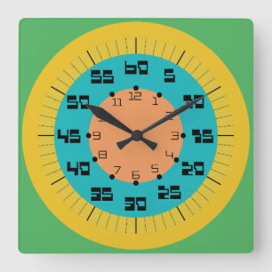 MOUNTCOLORS BY MASANSER PIXELAT SQUARE WALL CLOCK