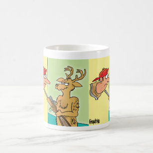 Mounted Deer Hunter Head cartoon coffee mug
