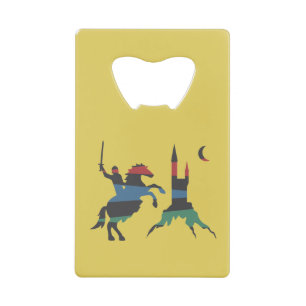 Mounted Knight vs Castle Credit Card Bottle Opener