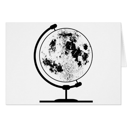 Mounted Lunar Globe On Rotating Swivel Card
