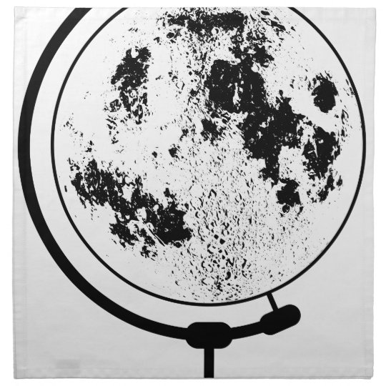 Mounted Lunar Globe On Rotating Swivel Napkin