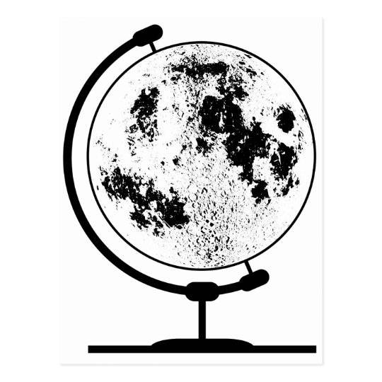Mounted Lunar Globe On Rotating Swivel Postcard