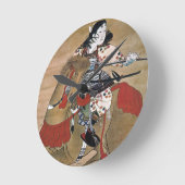 Mounted Samurai Round Clock (Angle)