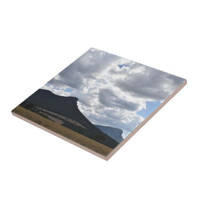 Mounts Sturgeon and Abrupt Under Dramatic Clouds  Tile (Side)