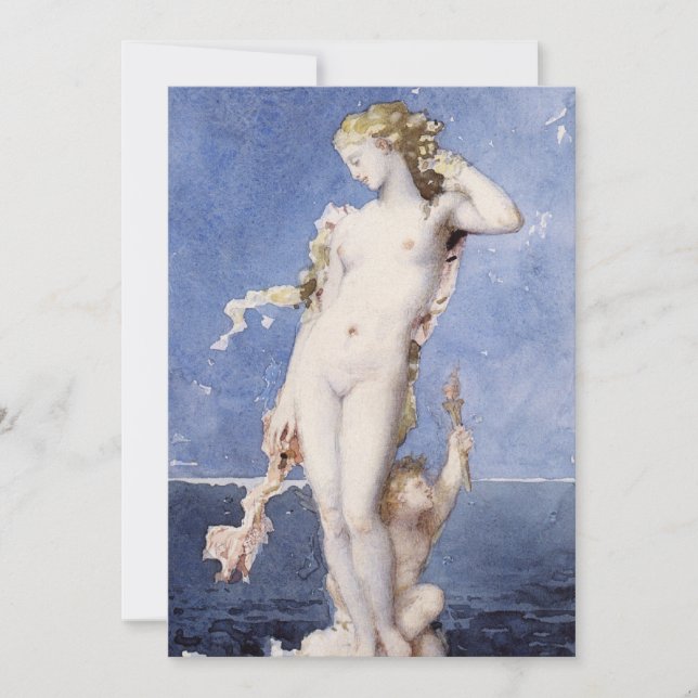 Moureau Aphrodite Birth of Venus Invitation (Front)
