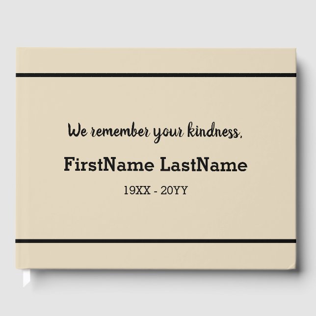 Mournful and Customized Funeral Guestbook (Front)