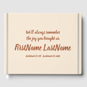 Mournful and Elegant Funeral Guest Book