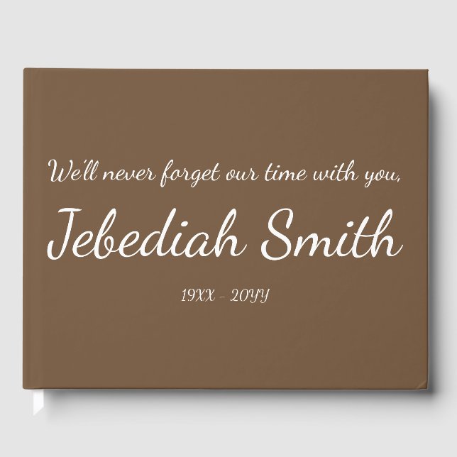 Mournful and Personalized Sympathies Guestbook (Front)