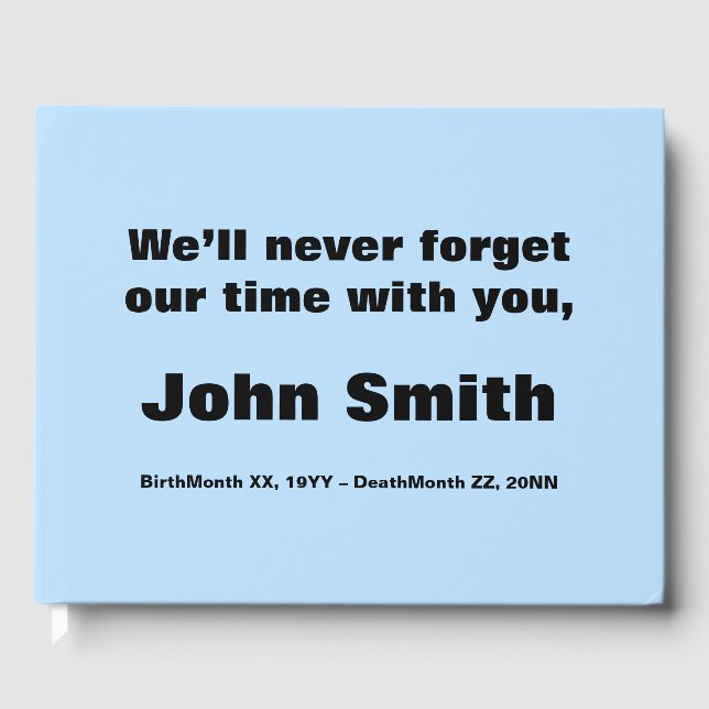 Mournful and Plain Sympathy Guestbook (Front)